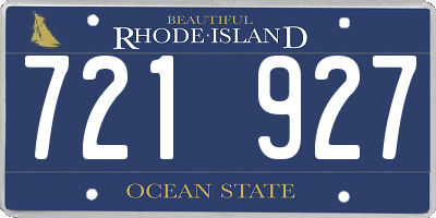 RI license plate 721927