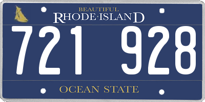 RI license plate 721928