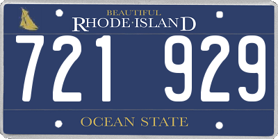 RI license plate 721929