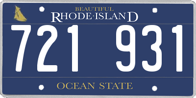 RI license plate 721931