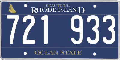 RI license plate 721933