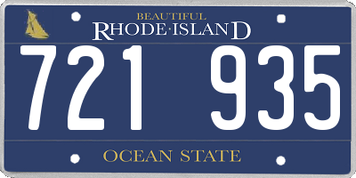RI license plate 721935
