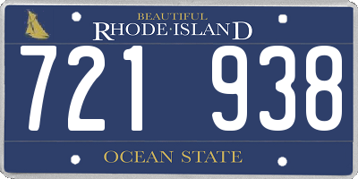 RI license plate 721938