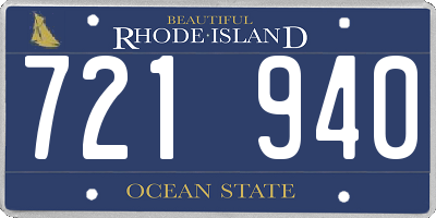 RI license plate 721940