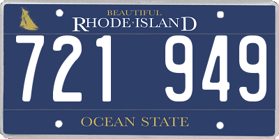 RI license plate 721949
