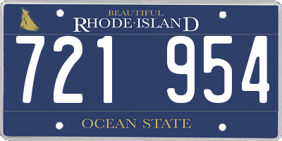 RI license plate 721954