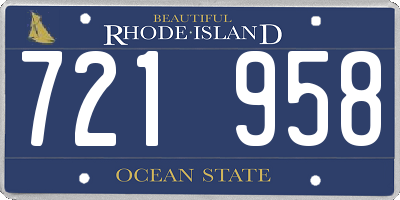 RI license plate 721958