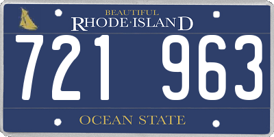 RI license plate 721963