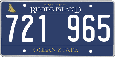RI license plate 721965