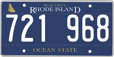 RI license plate 721968