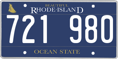 RI license plate 721980