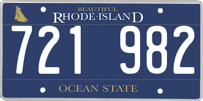 RI license plate 721982