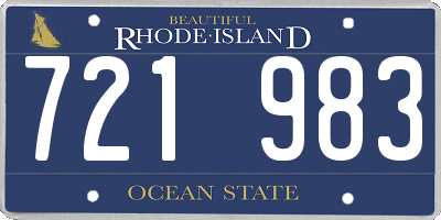 RI license plate 721983