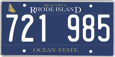 RI license plate 721985