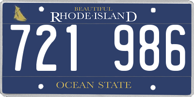 RI license plate 721986