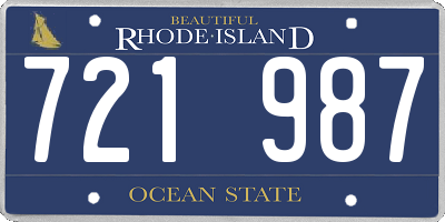 RI license plate 721987