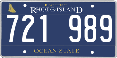 RI license plate 721989