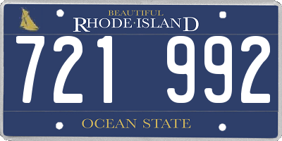 RI license plate 721992