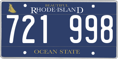 RI license plate 721998