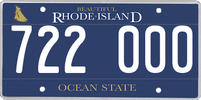 RI license plate 722000