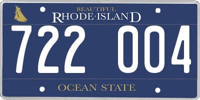 RI license plate 722004
