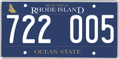 RI license plate 722005