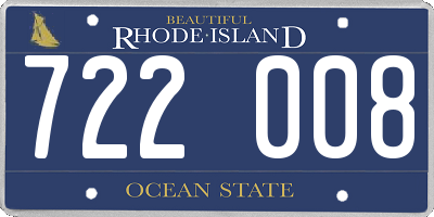 RI license plate 722008