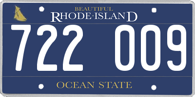 RI license plate 722009