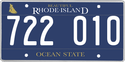 RI license plate 722010