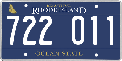 RI license plate 722011