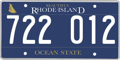 RI license plate 722012