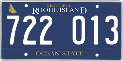 RI license plate 722013