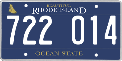 RI license plate 722014