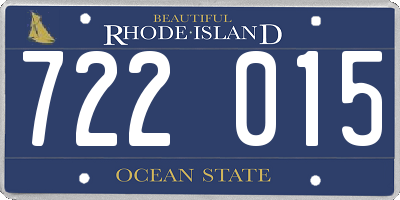 RI license plate 722015