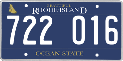 RI license plate 722016