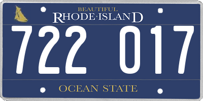 RI license plate 722017