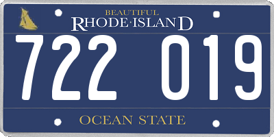 RI license plate 722019