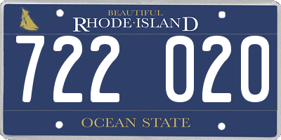 RI license plate 722020