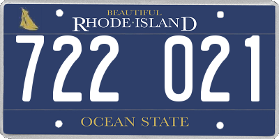 RI license plate 722021