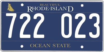 RI license plate 722023