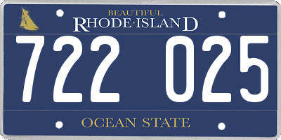 RI license plate 722025