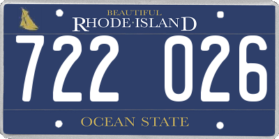 RI license plate 722026