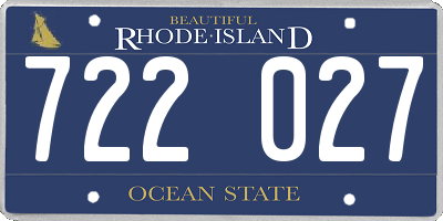 RI license plate 722027
