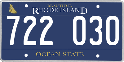 RI license plate 722030
