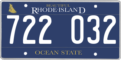 RI license plate 722032