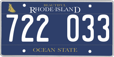 RI license plate 722033