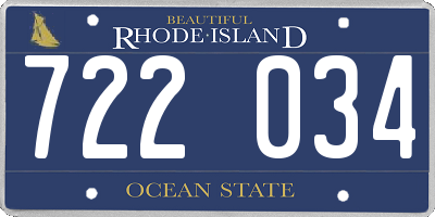 RI license plate 722034