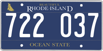 RI license plate 722037