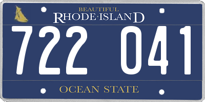 RI license plate 722041
