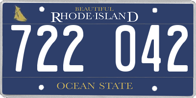 RI license plate 722042